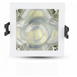 V-TAC Support De Spot LED Encastré Carré GU10 Couleur Blanche Avec Support Incliné Chromé -V-TAC Soldes 56857040 5