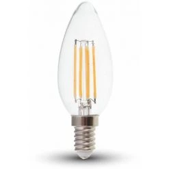 V-TAC Ampoule LED E14 4W Bougie Filament 6400K