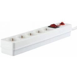 V-TAC Bloc Multiprise Avec Câble De 1,4mt 5 Prises 16A Avec Interrupteur Et Protection Contre Les Surcharges Couleur Blanche