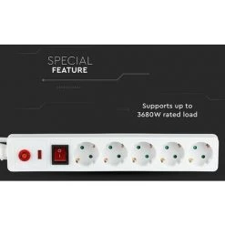 V-TAC Bloc Multiprise Avec Câble De 1,4mt 5 Prises 16A Avec Interrupteur Et Protection Contre Les Surcharges Couleur Blanche 8 V-TAC Bloc Multiprise Avec Câble De 1,4mt 5 Prises 16A Avec Interrupteur Et Protection Contre Les Surcharges Couleur Blanche -V-TAC Soldes 56857119 4