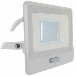 V-TAC Phare LED Puce Samsung 30W Avec Capteur PIR Câble 1m Couleur Blanche 3000K IP65