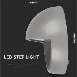 V-TAC Projecteur Rond LED Steplight Monté En Surface 3W Couleur Grise 3000K IP65 -V-TAC Soldes 56857259 4