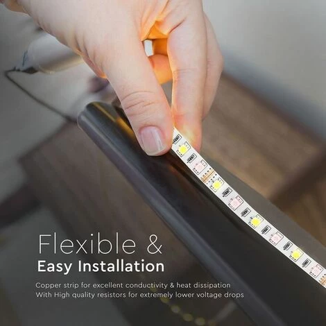 V-TAC Ruban LED SMD5050 10,8W/m 5m 60 LED/m 12V RVB + 6000K IP20 10mm 5 V-TAC Ruban LED SMD5050 10,8W/m 5m 60 LED/m 12V RVB + 6000K IP20 10mm – Image 5