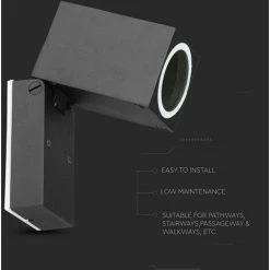 V-TAC Spot LED Mural Carré GU10 (Max 35W) Couleur Noire Ajustable IP44 9 V-TAC Spot LED Mural Carré GU10 (Max 35W) Couleur Noire Ajustable IP44 -V-TAC Soldes 56857319 5