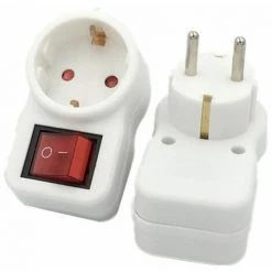 V-TAC Adaptateur Avec Prise 16A, Prise Shuko 250V Et Interrupteur 2 Pôles