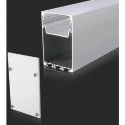 V-TAC Profilé En Aluminium De Couleur Blanche Pour Strip LED 2000 X 50 X 75mm