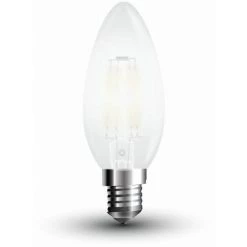 V-TAC Ampoule LED E14 4W Bougie Filament Satiné 6400K