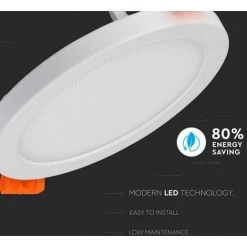 V-TAC 8W Mini Panneau LED Encastré Rond 3000K -V-TAC Soldes 56857552 3