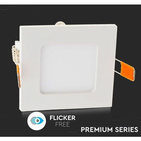 V-TAC Mini Panneau LED 3W Montage Encastré Carré Couleur Blanche 6400K 4 V-TAC Mini Panneau LED 3W Montage Encastré Carré Couleur Blanche 6400K – Image 4