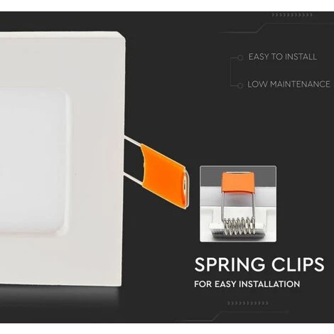 V-TAC Mini Panneau LED 3W Montage Encastré Carré Couleur Blanche 6400K 5 V-TAC Mini Panneau LED 3W Montage Encastré Carré Couleur Blanche 6400K – Image 5