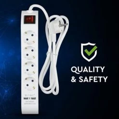 V-TAC Bloc Multiprise Avec Câble De 1,4mt 4 Prises 16A Avec Interrupteur Et 2 USB Couleur Blanche 7 V-TAC Bloc Multiprise Avec Câble De 1,4mt 4 Prises 16A Avec Interrupteur Et 2 USB Couleur Blanche -V-TAC Soldes 56857579 3