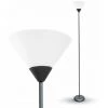 V-TAC Lampadaire LED En Métal Avec Douille E27 En Plastique Satiné (Max 60W) Couleur Noire H: 180cm