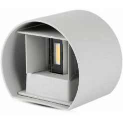 V-TAC Applique LED Ronde Double LED COB 6W Couleur Gris Satin Faisceau Lumineux Réglable 3000K IP65