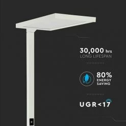 V-TAC Lampadaire LED Tactile 80W à Double Faisceau Lumineux Couleur Blanche H: 195cm 4000K Dimmable 7 V-TAC Lampadaire LED Tactile 80W à Double Faisceau Lumineux Couleur Blanche H: 195cm 4000K Dimmable -V-TAC Soldes 56857600 3