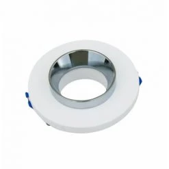 V-TAC Support De Spot LED Rond GU10 Et GU5.3 (MR16) Corps En Plâtre Blanc Et Métal Chromé