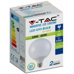 V-TAC Ampoule LED E27 10W G95 6400K -V-TAC Soldes 56857654 3