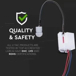 V-TAC Détecteur De Mouvement Infrarouge 120° -360° Couleur Blanche (Max 200W) IP20 -V-TAC Soldes 56857666 5