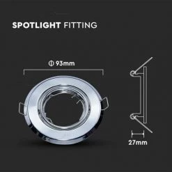 V-TAC Support Spot LED Encastré Rond GU10 Couleur Chrome (Boîte 2 Pièces) -V-TAC Soldes 56857692 5