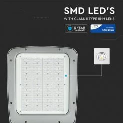 V-TAC Réverbère Puce LED Samsung 200W Classe II Gris Couleur 4000K IP65 -V-TAC Soldes 56929115 3