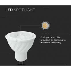 V-TAC Puce LED Samsung GU5.3 (MR16) 6W 12V 38° 3000K -V-TAC Soldes 56929116 4