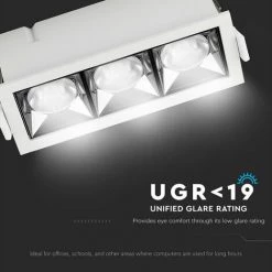 V-TAC 12W (3 * 4W) Downlight LED à Puce Samsung UGR 90 -V-TAC Soldes 56929130 5