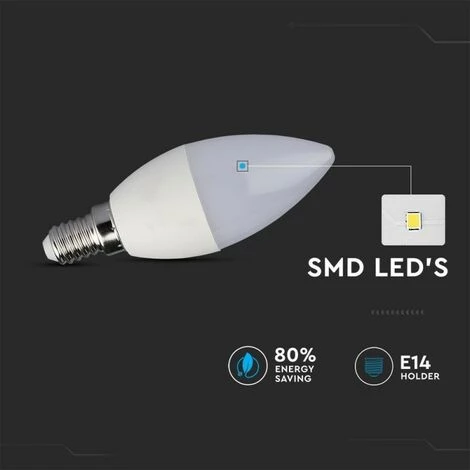 V-TAC Ampoule LED Bougie E14 3,5W Avec Télécommande RVB + 6400K 3 V-TAC Ampoule LED Bougie E14 3,5W Avec Télécommande RVB + 6400K – Image 3