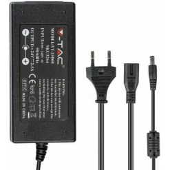 V-TAC Alimentation Plastique 60W 24V 25A Plug & Play Avec Jack 2,1 Couleur Noir IP44