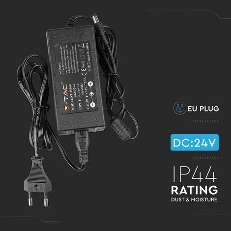V-TAC Alimentation Plastique 60W 24V 25A Plug & Play Avec Jack 2,1 Couleur Noir IP44 2 V-TAC Alimentation Plastique 60W 24V 25A Plug & Play Avec Jack 2,1 Couleur Noir IP44 – Image 2