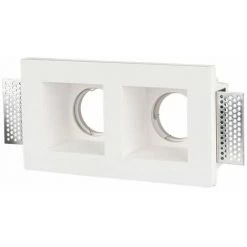V-TAC Carré 2 * GU10 Et GU5.3 (MR16) Corps De Projecteur LED à Encastrer Carré En Plâtre Blanc