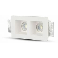 V-TAC Carré 2 * GU10 Et GU5.3 (MR16) Corps De Projecteur LED à Encastrer Carré En Plâtre Blanc -V-TAC Soldes 56929161 4