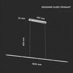 V-TAC Lustre LED Tubulaire En Acier Inoxydable 36W Couleur Chrome 4000K -V-TAC Soldes 56929171 4