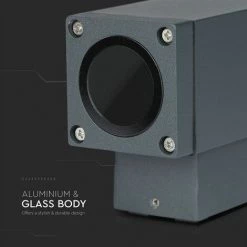 V-TAC Applique LED Avec Douille GU10 Faisceau Lumineux Inférieur Gris Foncé IP44 -V-TAC Soldes 56929209 4