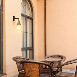 V-TAC Applique LED Lanterne En Verre Avec Douille E27 Noir Mat IP65 -V-TAC Soldes 56929216 4