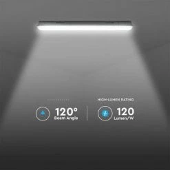 V-TAC Plafonnier LED Puce Samsung Étanche 48W 120LM/W Série M 1500mm Transparent 6400K IP65 -V-TAC Soldes 56929219 5