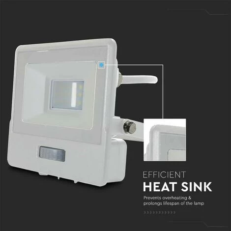 V-TAC Phare LED à Puce Samsung 10W Avec Câble De Capteur PIR 1m Couleur Blanche 6400K IP65 4 V-TAC Phare LED à Puce Samsung 10W Avec Câble De Capteur PIR 1m Couleur Blanche 6400K IP65 – Image 4