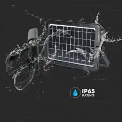 V-TAC Spot LED Avec Panneau Solaire 10W Avec Capteur PIR Et USB Couleur Noir 4000K IP65 -V-TAC Soldes 56929248 4