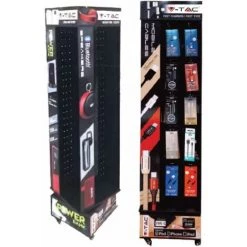 V-TAC Présentoir Tournant En Métal Avec 60 Crochets En Métal/plastique (spécifique Pour Les Accessoires Numériques)