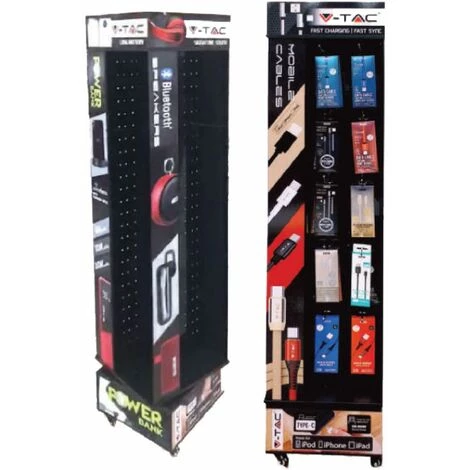 V-TAC Présentoir Tournant En Métal Avec 60 Crochets En Métal/plastique (spécifique Pour Les Accessoires Numériques) 1 V-TAC Présentoir Tournant En Métal Avec 60 Crochets En Métal/plastique (spécifique Pour Les Accessoires Numériques)