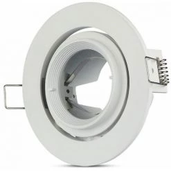 V-TAC Support De Spot LED à Encastrer Rond GU10 Et GU5.3 (MR16) Couleur Blanche Réglable