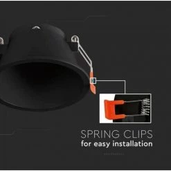 V-TAC Support De Projecteur LED Encastré Rond GU10 Avec Section Ronde Couleur Noire -V-TAC Soldes 56929323 3