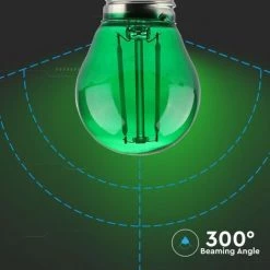 V-TAC Ampoule LED E27 2W G45 Filament Couleur Vert