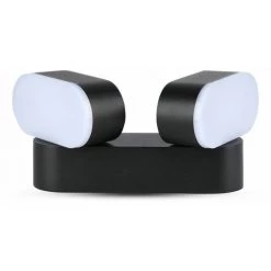 V-TAC Applique Murale LED Ovale 12W Couleur Noire Avec Double Tête Rotative 3000K IP65