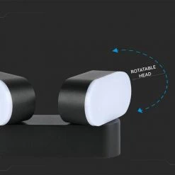 V-TAC Applique Murale LED Ovale 12W Couleur Noire Avec Double Tête Rotative 3000K IP65 -V-TAC Soldes 56929335 4