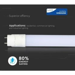 V-TAC Puce Tube LED Samsung T8 18W G13 120cm En Nanoplastique 4000K -V-TAC Soldes 56929370 4