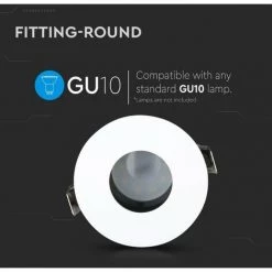 V-TAC Support De Projecteur Encastré Rond GU10 LED Couleur Blanche Avec Intérieur Noir -V-TAC Soldes 56929411 4