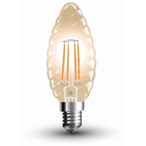 V-TAC Ampoule LED E14 4W Bougie Tortiglione Ambre Filament 2200K 1 V-TAC Ampoule LED E14 4W Bougie Tortiglione Ambre Filament 2200K