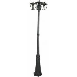 V-TAC Lampadaire LED Avec Douille E27 (Max 3 * 60W) Couleur Noire H: 199cm IP44