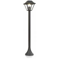 V-TAC Lampadaire LED Avec Douille Lanterne En Verre E27 Couleur Noir Mat H: 95cm IP44