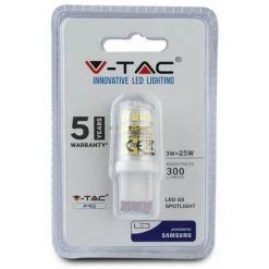 V-TAC Projecteur LED Samsung Chip G9 3W 6400K (Blister 1 Pièce)