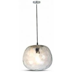 V-TAC Lustre En Verre LED Nid D'abeille Sphérique Avec Douille E27 (max 60W) Couleur Transparente